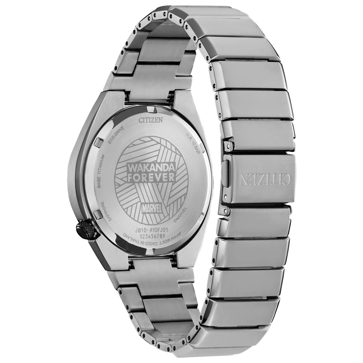 AW1668-50W Reloj Citizen Black Panter Marvel Edition de hombre pulsera de metal
