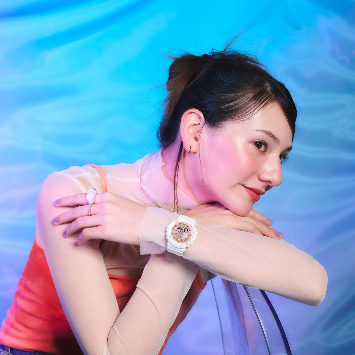 BGA-280 Baby-G Reloj para Mujer Pulsera de Caucho Doble hora
