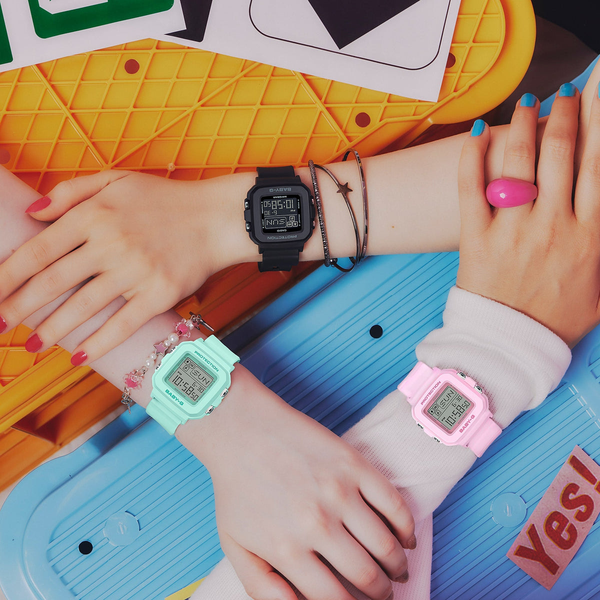 BGD-10 Reloj Baby-G de dama pulsera de caucho digital