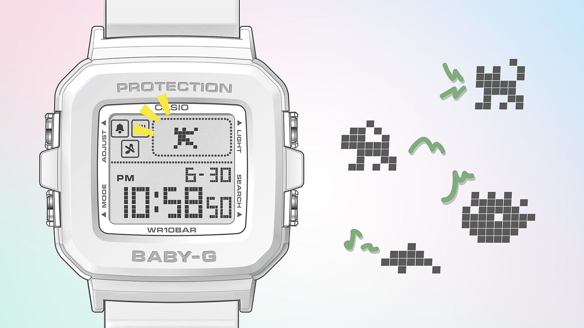 BGD-10 Reloj Baby-G de dama pulsera de caucho digital