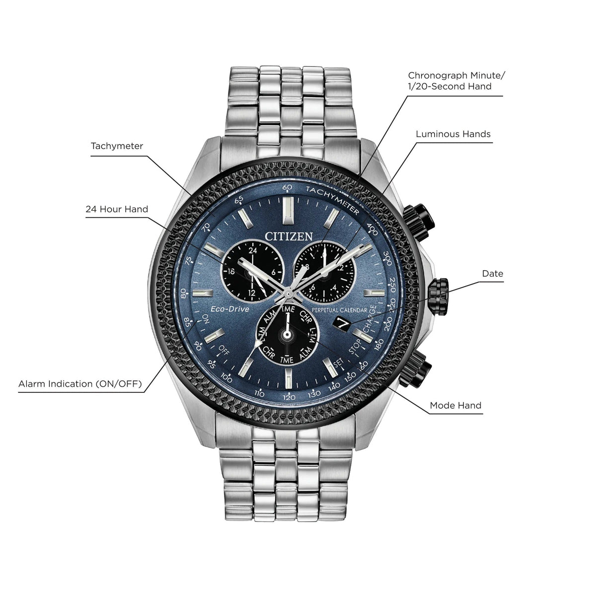 BL5568-54L Reloj Citizen Eco-Drive Perpetual de hombre correa de metal