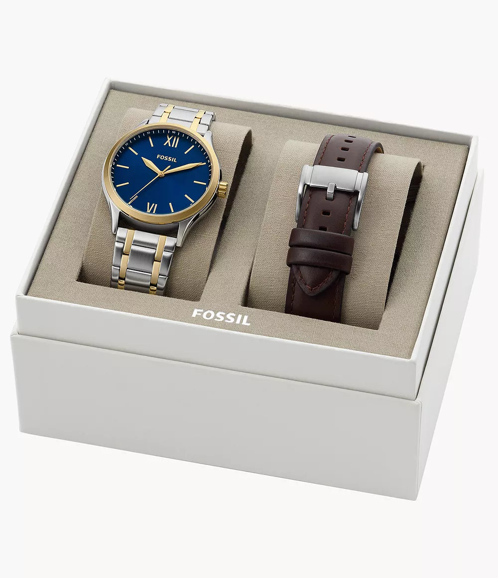 BQ2786SET Reloj Fossil Fenmore de hombre correa de metal & correa de cuero 44mm