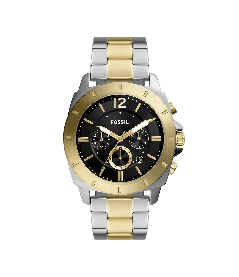 Fossil Privateer Cronógrafo Reloj para Hombre Pulsera de Metal Análogo 45mm