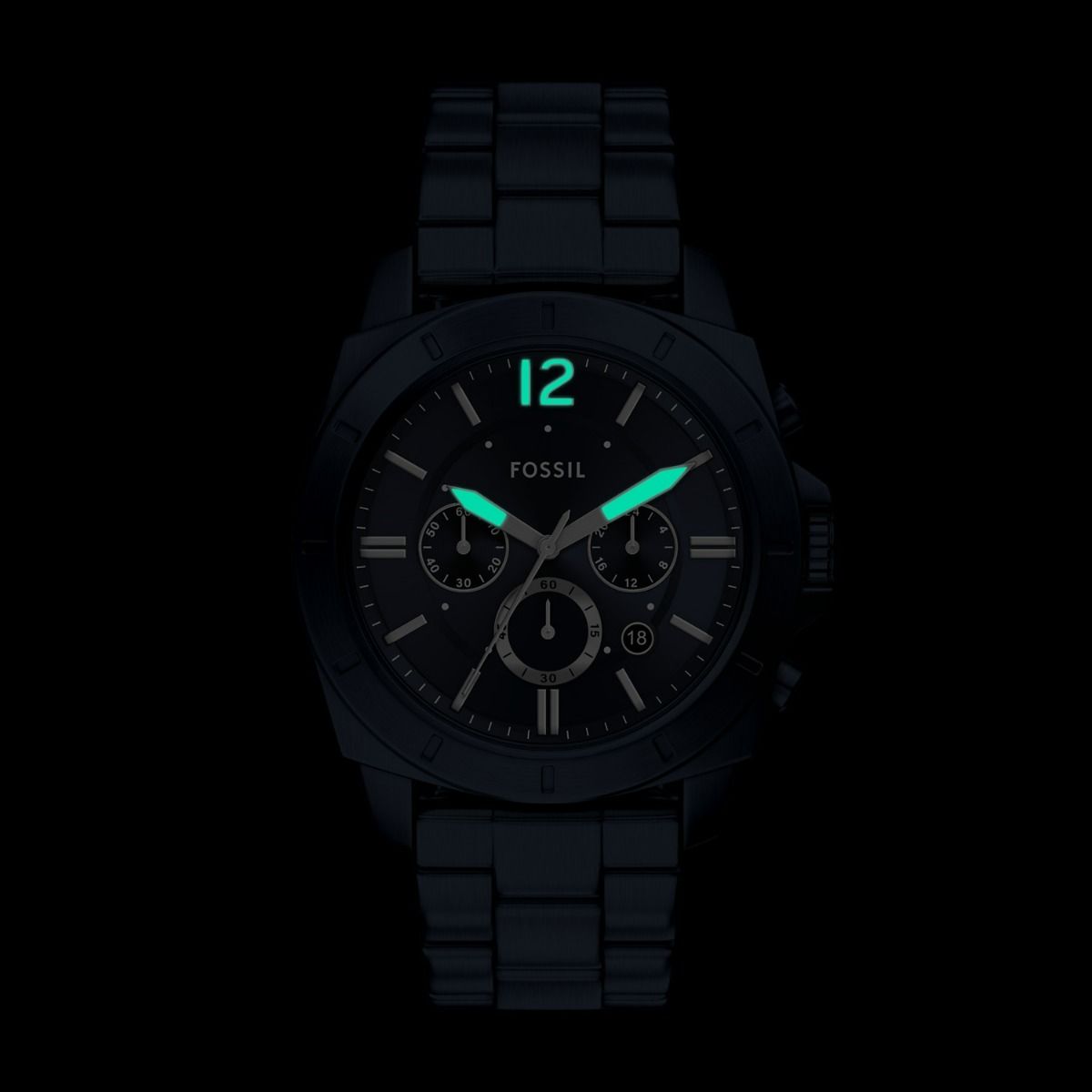 Fossil Privateer Cronógrafo Reloj para Hombre Pulsera de Metal Análogo 45mm