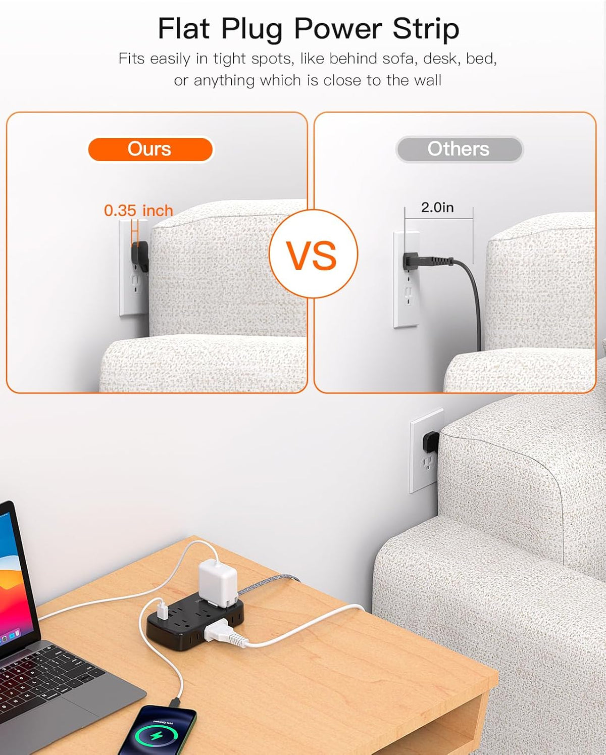 BS621BM Regleta BESHON con USB C, 6 tomas