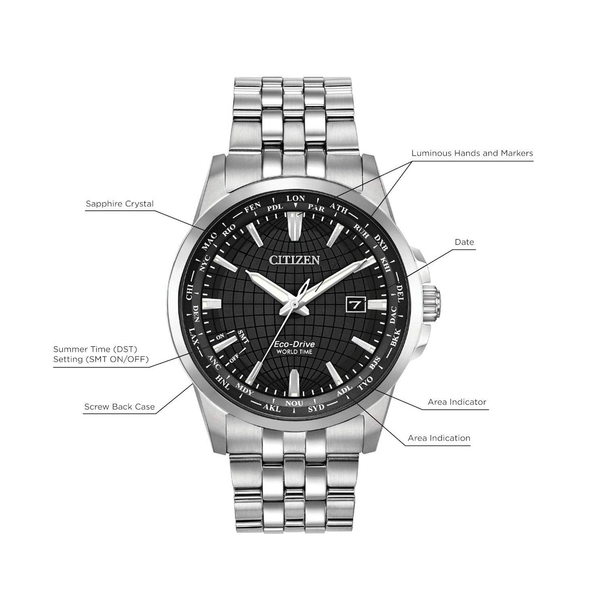BX1000-57E Reloj Citizen World Time de hombre Eco-Drive
