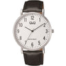 C43A Reloj QQ para hombre pulsera de Cuero