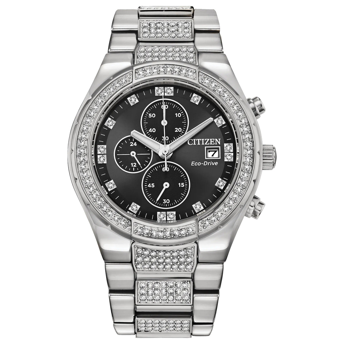 CA0750-53E Reloj Citizen Crystal de hombre correa de metal Eco-Drive
