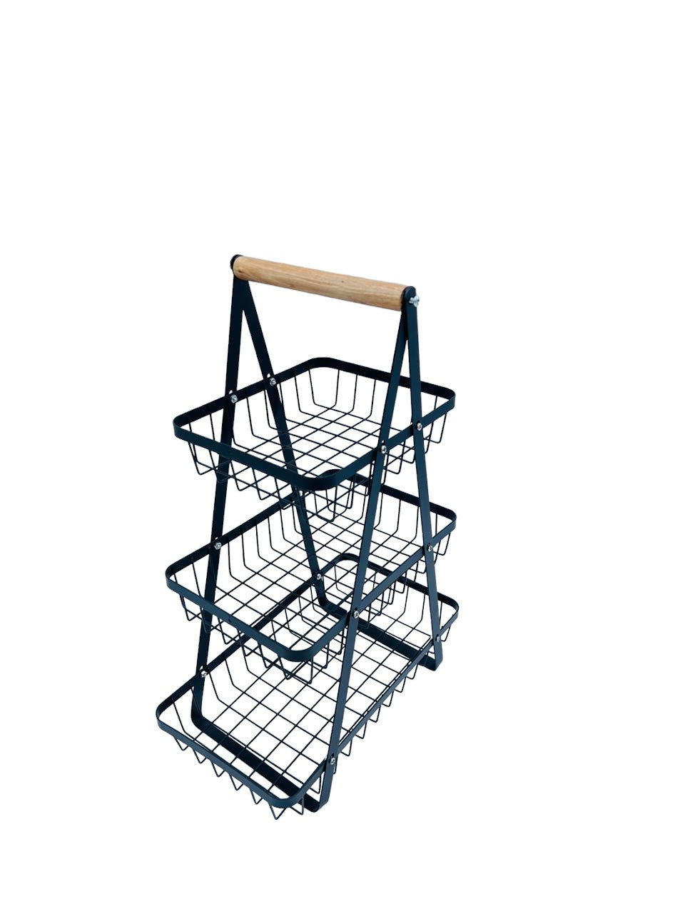 CPZ-3 Frutero de 3 niveles triangular de metal inoxidable