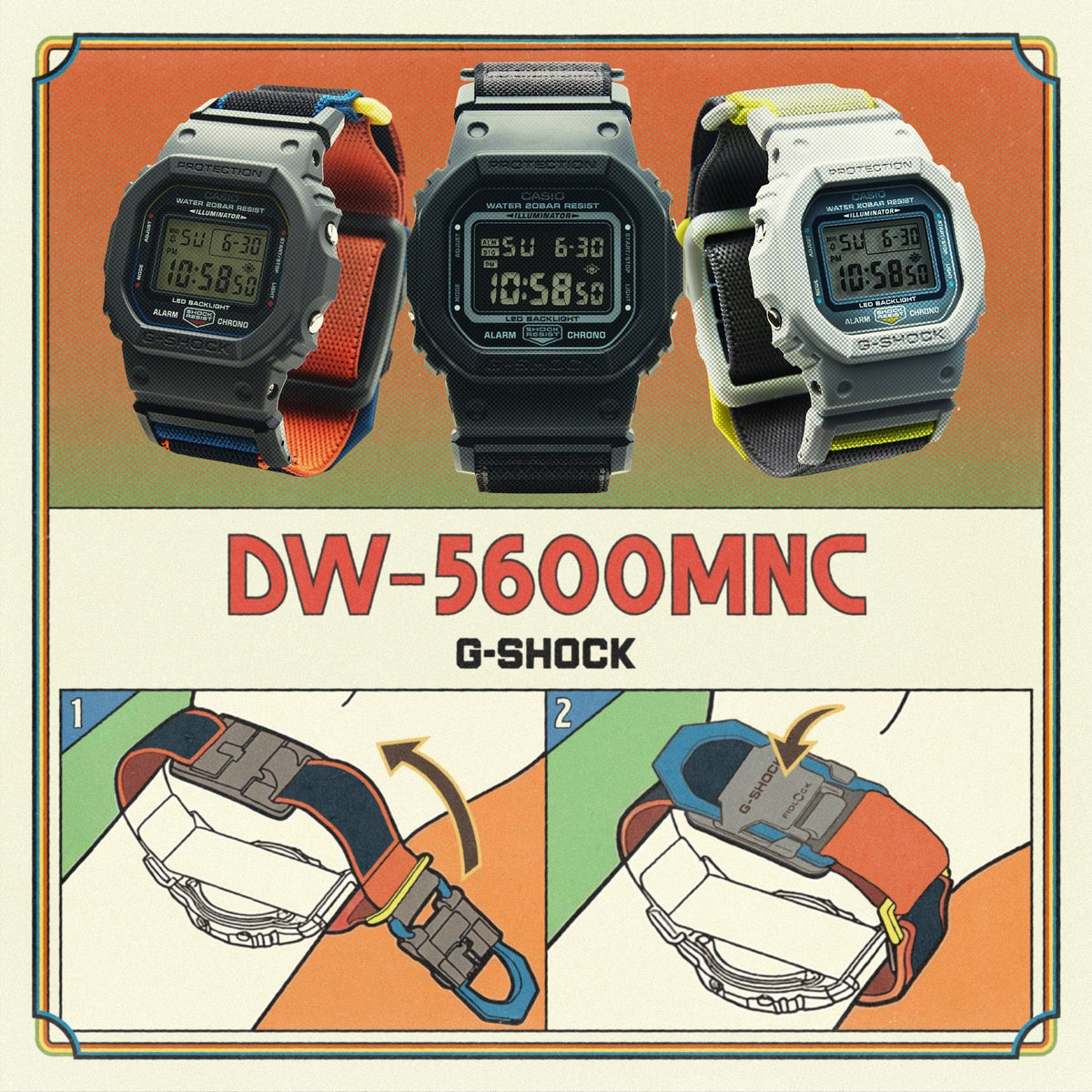 DW-5600MNC Reloj G-Shock de hombre correa de tela