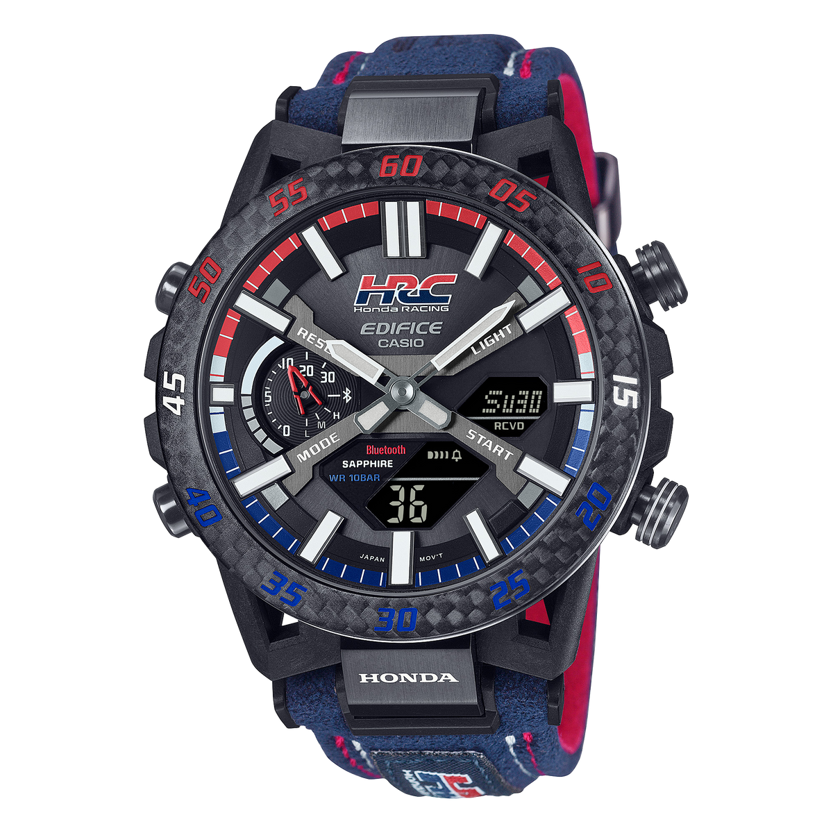 ECB-2000HR-1A Reloj Edifice Honda Racing para caballero correa de tela