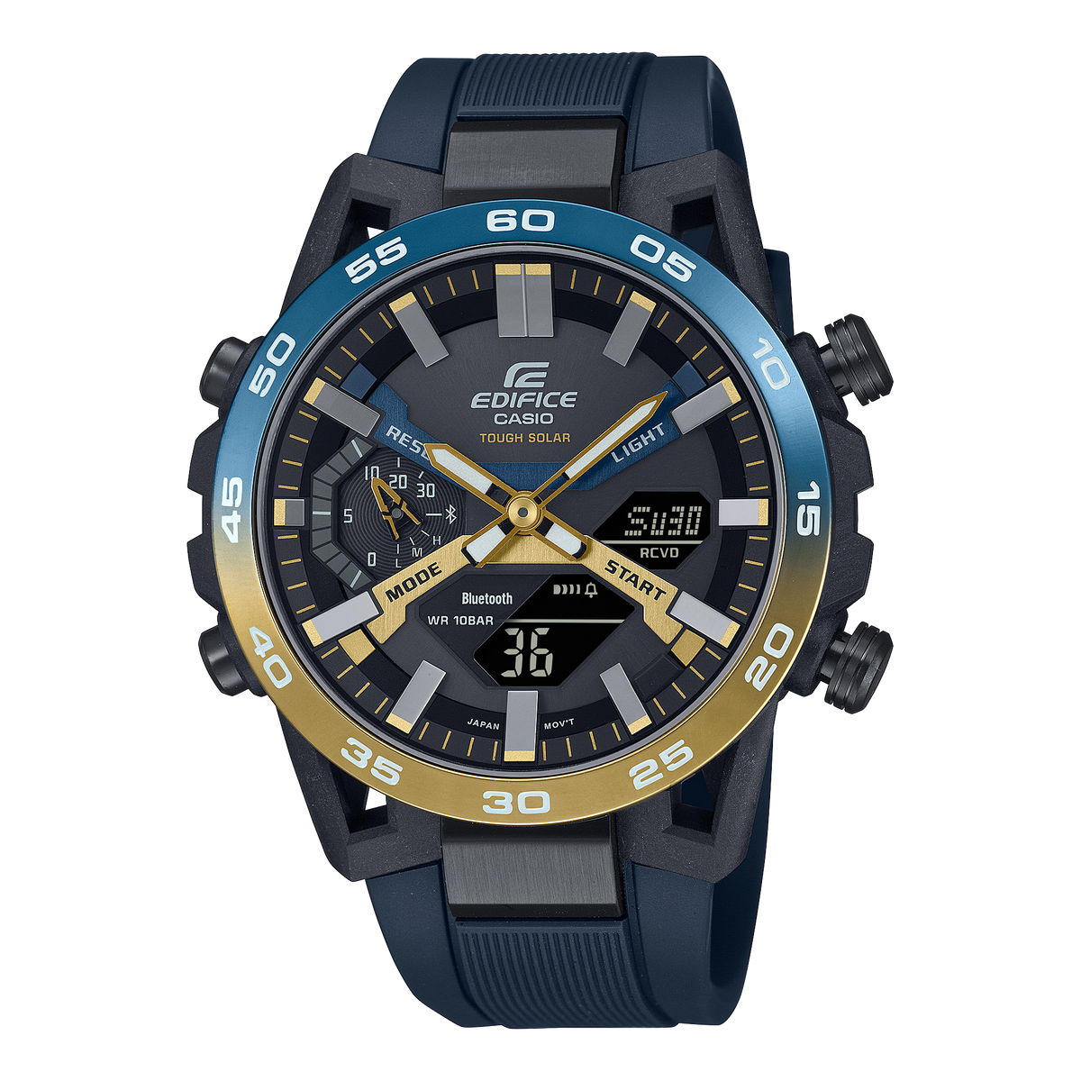 ECB-2000 Reloj Edifice Sospensione de caballero pulsera de silicona