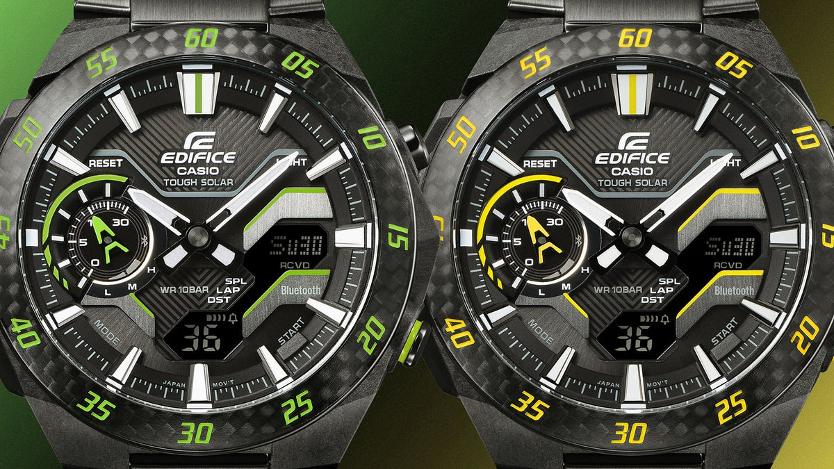 ECB-2200 Edifice Windflow Tough Solar Reloj para Hombre Pulsera de Metal Doble hora Bluetooth