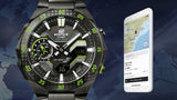 ECB-2200 Edifice Windflow Tough Solar Reloj para Hombre Pulsera de Metal Doble hora Bluetooth
