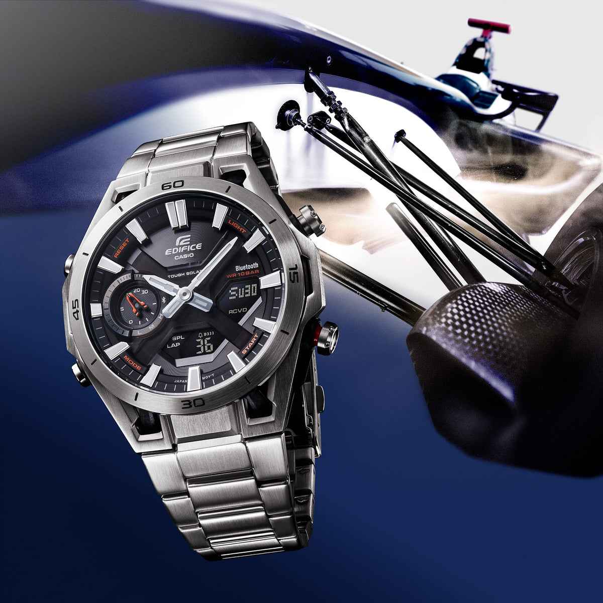 ECB-2300D Reloj Edifice Sospencione de hombre correa de metal