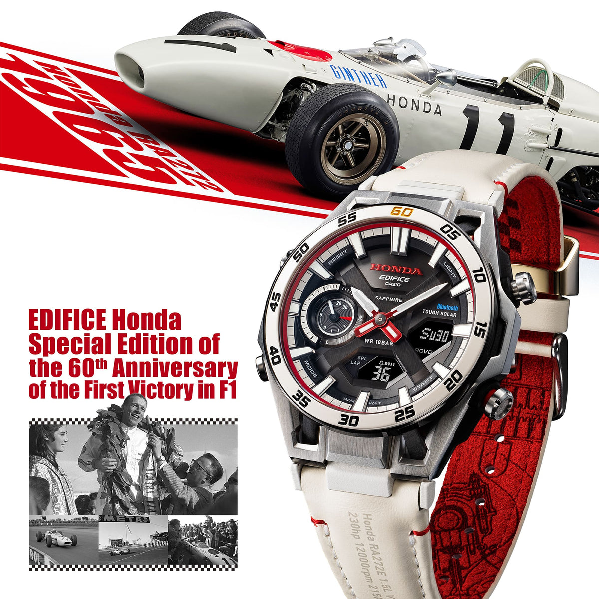 ECB-2300HR-1A Reloj Edifice Sospensione de hombre banda de piel