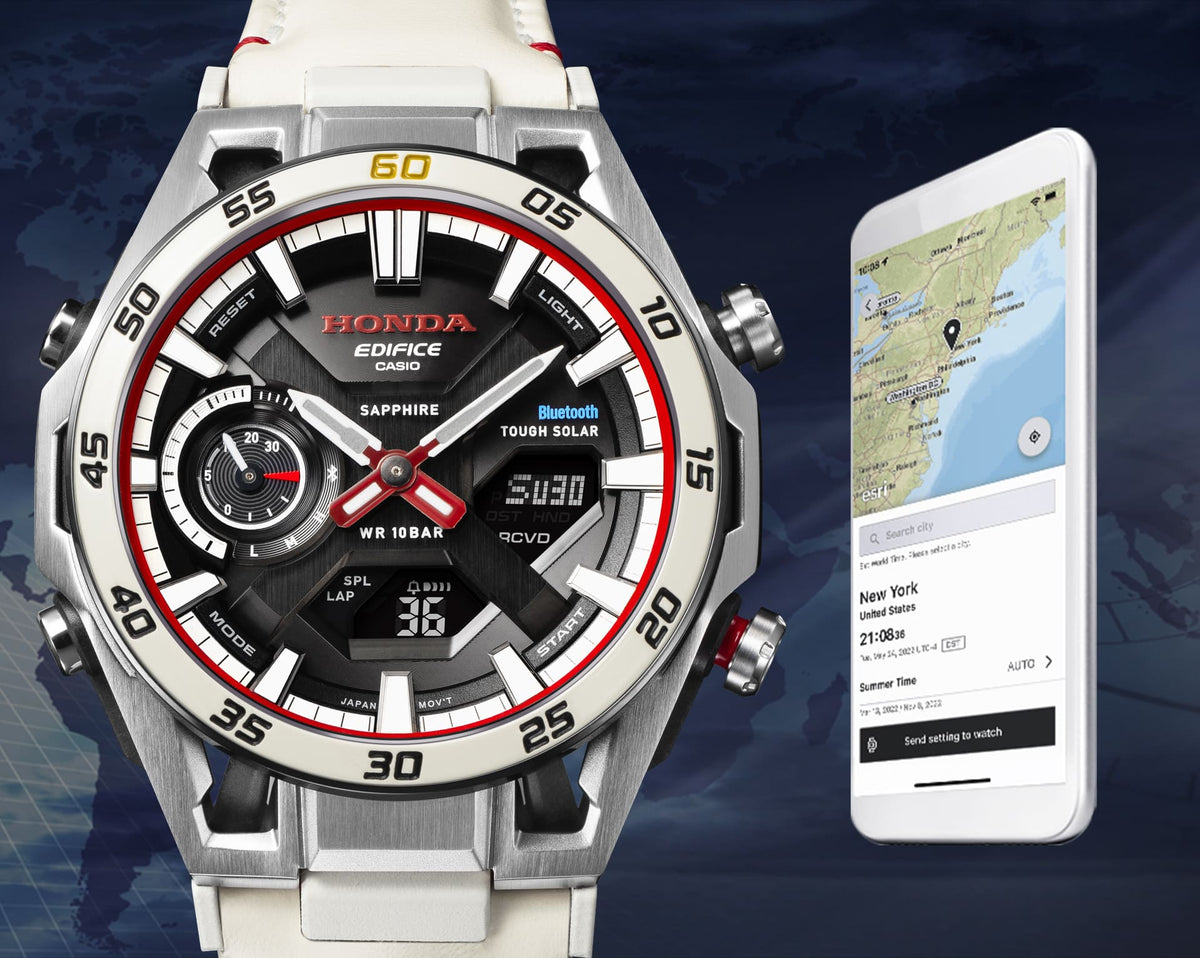 ECB-2300HR-1A Reloj Edifice Sospensione de hombre banda de piel