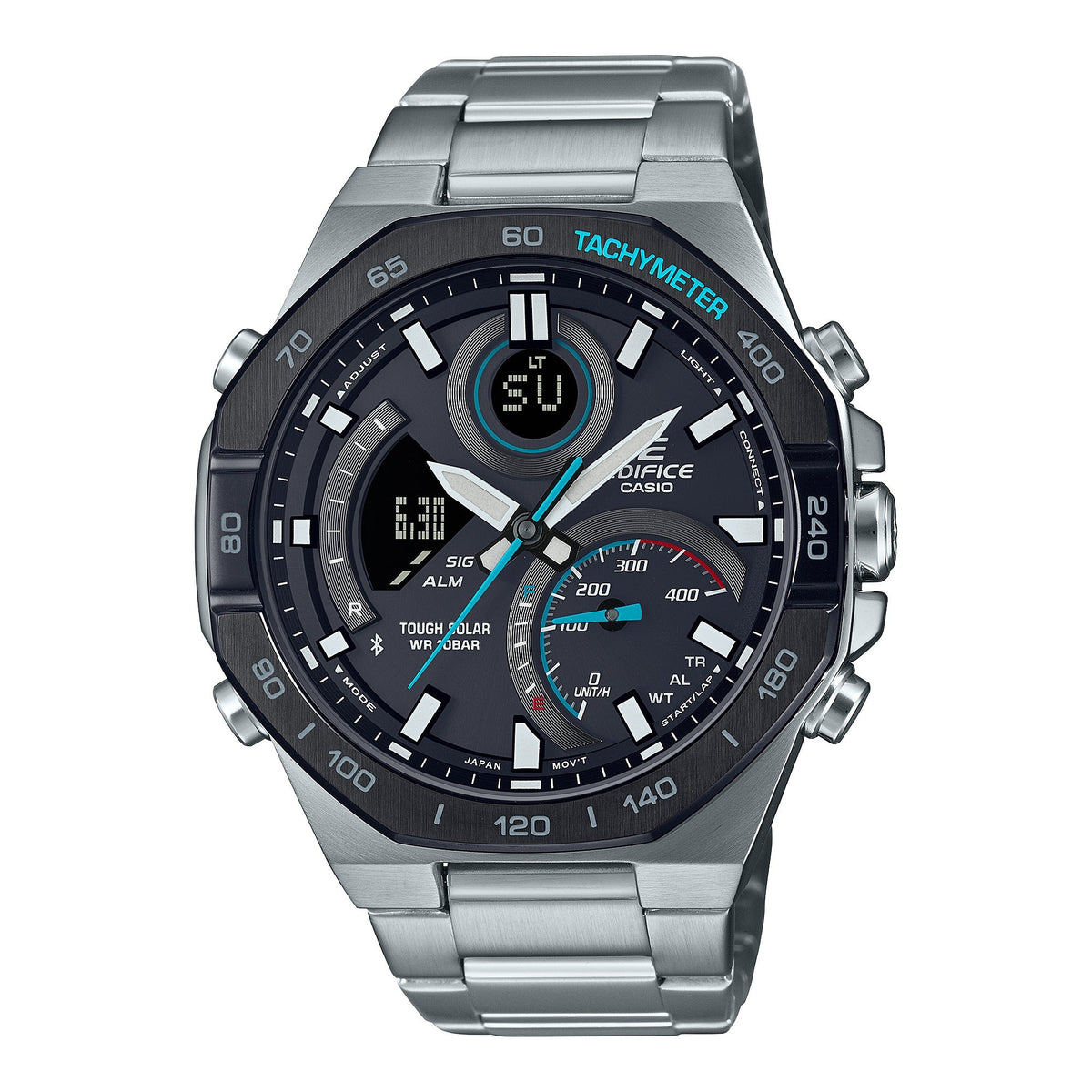 ECB-950 Edifice Reloj Doble hora Pulsera de Metal para Hombre