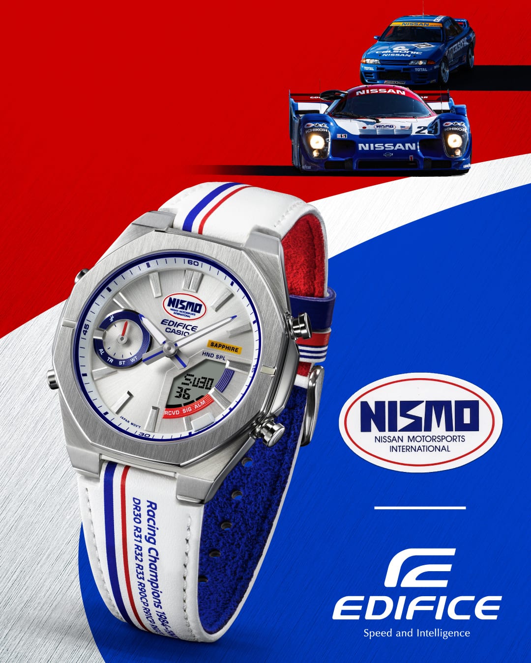 ECB-S10NIS-7A Reloj Edifice Nismo de hombre banda de piel