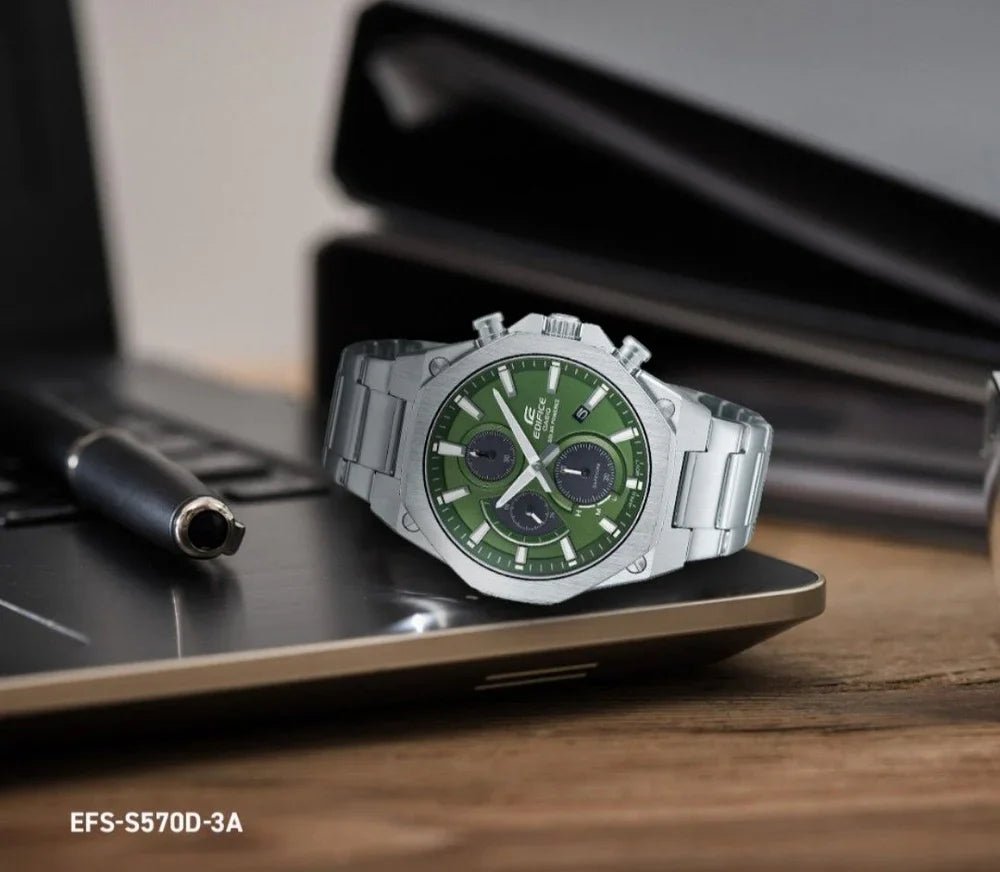 EFS-S570D Edifice Reloj para Hombre Pulsera de Metal Análogo