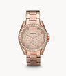 Reloj Fossil Riley de dama correa de acero inoxidable 38 mm