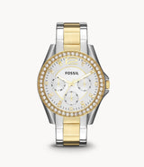 Reloj Fossil Riley de dama correa de acero inoxidable 38 mm
