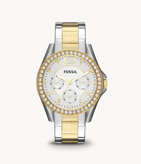Reloj Fossil Riley de dama correa de acero inoxidable 38 mm