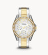 Reloj Fossil Riley de dama correa de acero inoxidable 38 mm