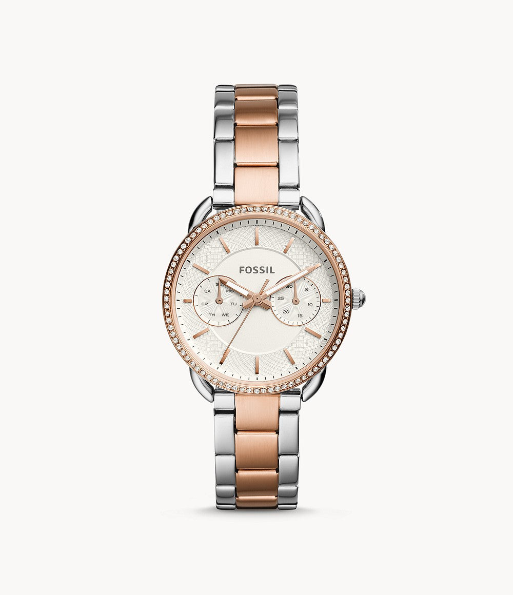 Reloj Fossil Tailor de dama correa de acero inoxidable