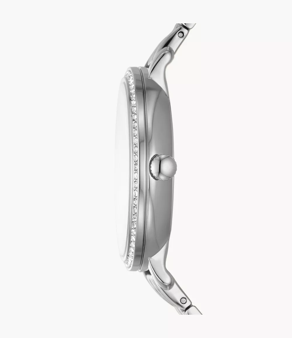 Reloj Fossil Jacqueline Solar y Lunar de mujer correa de metal