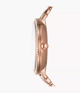 Reloj Fossil Jacqueline Solar y Lunar de mujer correa de metal