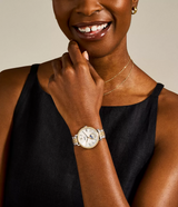Reloj Fossil Jacqueline Solar y Lunar de mujer correa de metal