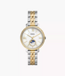 Reloj Fossil Jacqueline Solar y Lunar de mujer correa de metal