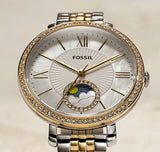 Reloj Fossil Jacqueline Solar y Lunar de mujer correa de metal