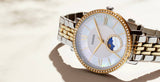 Reloj Fossil Jacqueline Solar y Lunar de mujer correa de metal