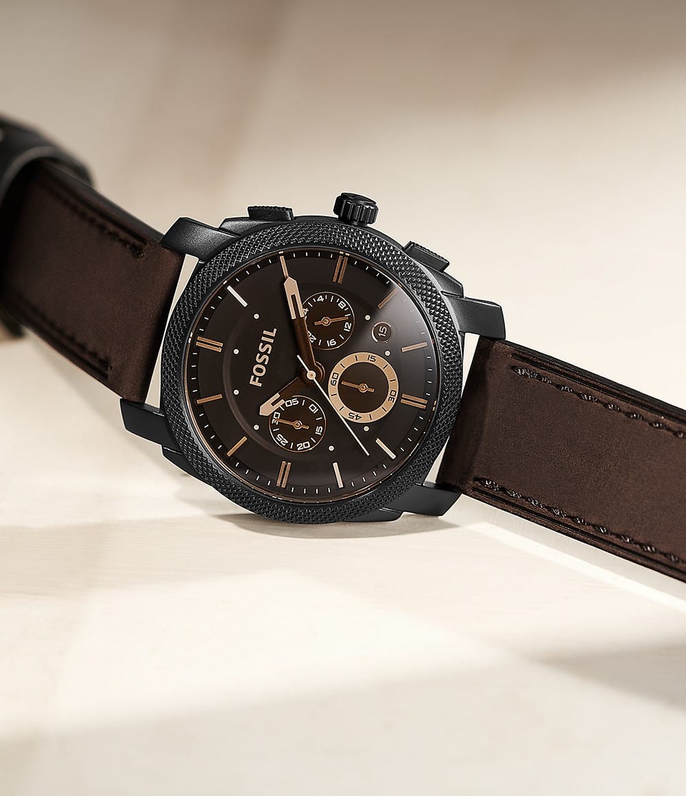 Reloj Fossil Machine de hombre pulsera de cuero 42 mm