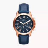 Reloj Fossil Grant de hombre banda de piel 44 mm