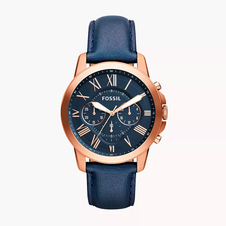 Reloj Fossil Grant de hombre banda de piel 44 mm