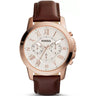 Reloj Fossil Grant de hombre banda de piel 44 mm