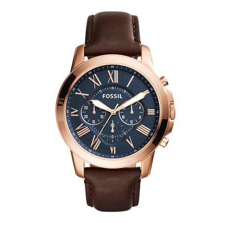 Reloj Fossil Grant de hombre banda de piel 44 mm