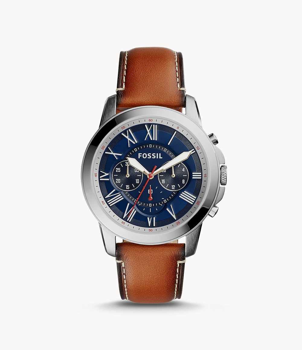 Reloj Fossil Grant de hombre banda de piel 44 mm