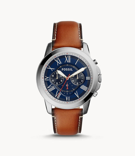 Reloj Fossil Grant de hombre banda de piel 44 mm