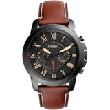Reloj Fossil Grant de hombre banda de piel 44 mm