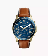 Reloj Fossil Grant de hombre banda de piel 44 mm
