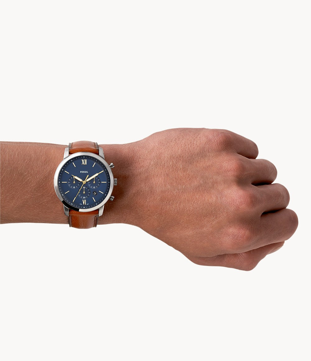 Fossil Neutra reloj Análogo para Caballero Correa de Cuero