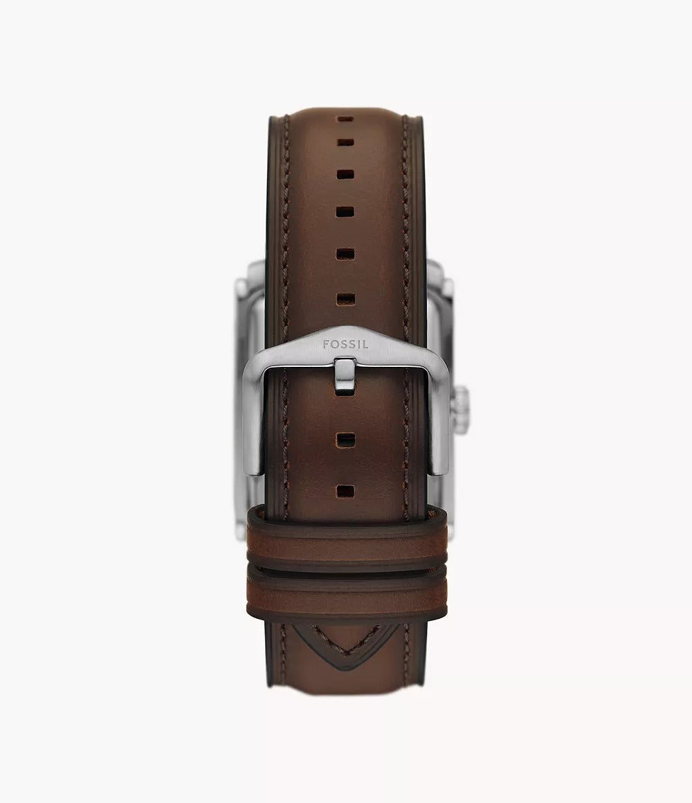 Reloj Fossil Carraway para caballero pulsera de cuero cuadrado