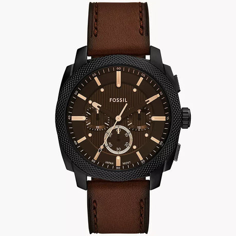 Reloj Fossil Machine de hombre pulsera de piel 46 mm