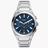 Reloj Fossil Everett Smoke de hombre banda de metal 44 mm