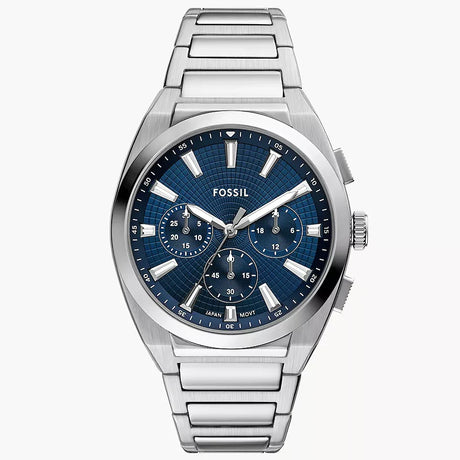 Reloj Fossil Everett Smoke de hombre banda de metal 44 mm