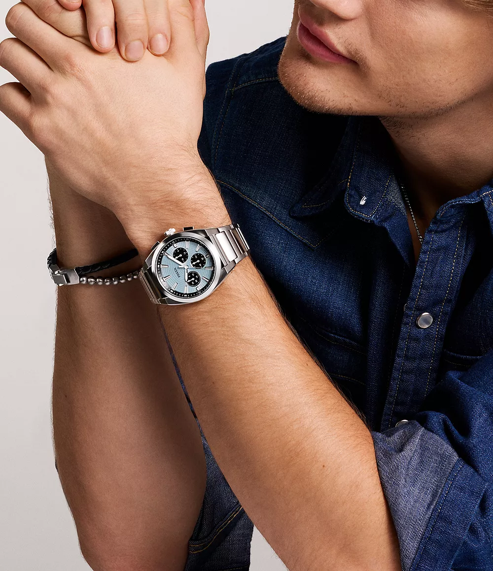 Reloj Fossil Everett Smoke de hombre banda de metal 44 mm